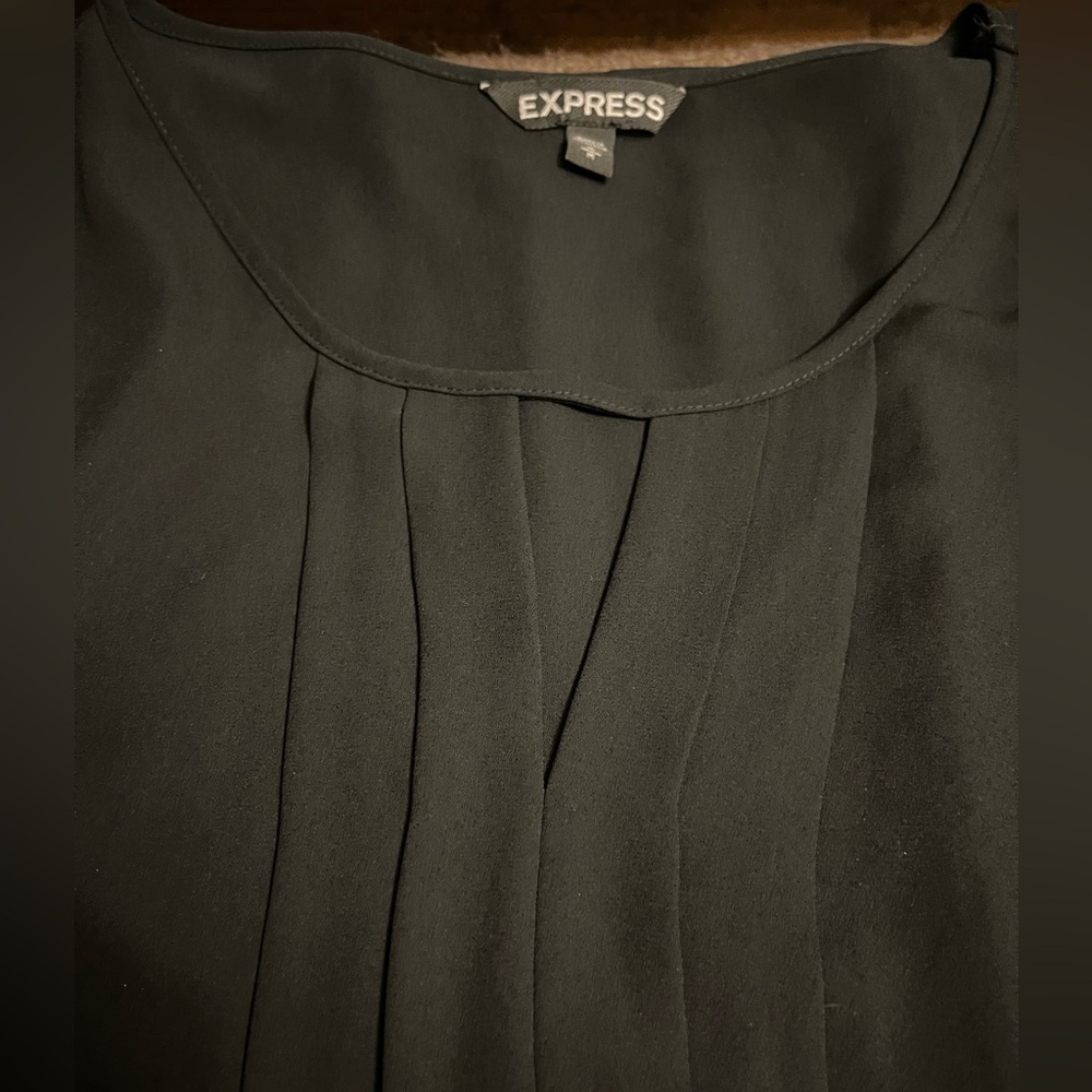 NWOT- EXPRESS Pleated Women's Elegant Black Blouse